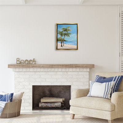 «Stupell Industries Palm Trees Beach Landscape», art mural sur toile par Jane Slivka