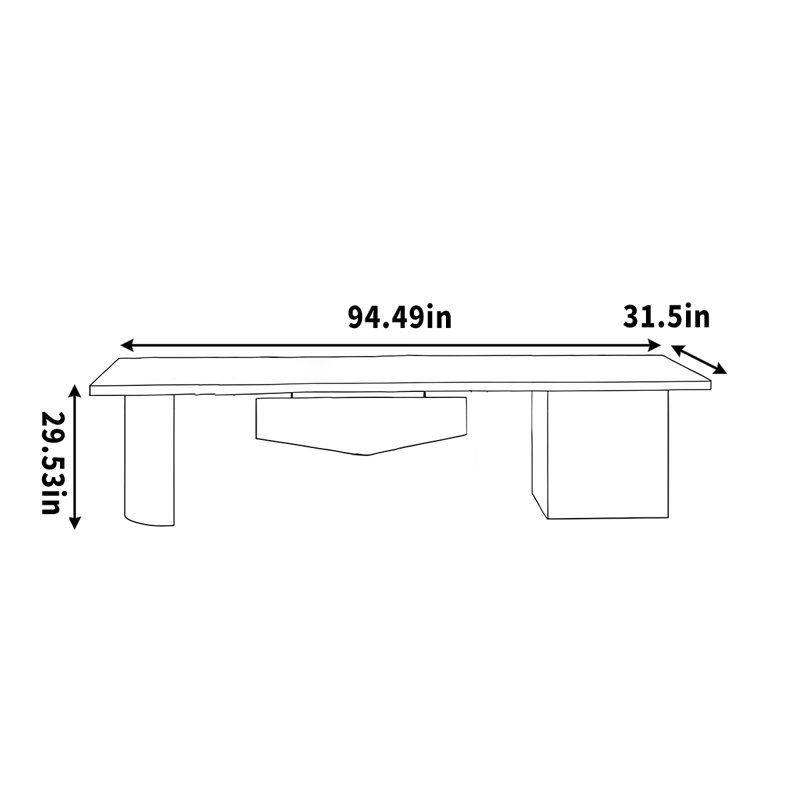 Planche large en bois massif multicouches, H 29,53 po x l 94,49 po x P 31,5 po
