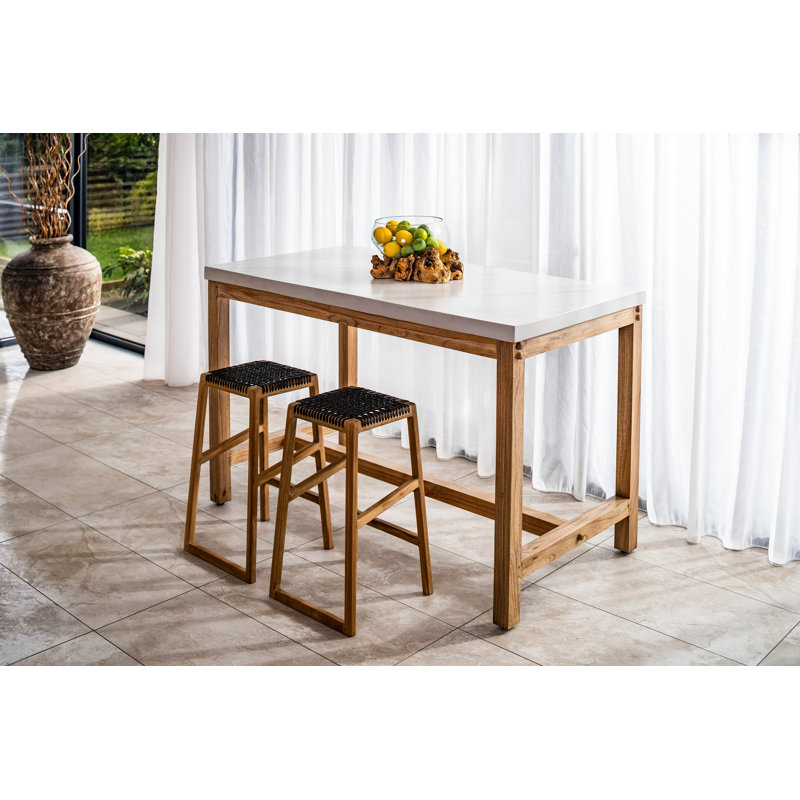 Manders Counter Stool, Light Oak, Black