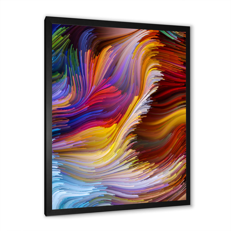 Évasion de liquide Art VII - œuvre d'art moderne sur toile, Cadre photo noir, H 12 po x l 8 po x P 1 po