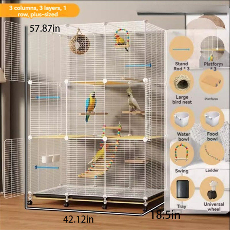 Cage à oiseaux Gerbitz, H 58 po x l 42 po x P 19 po