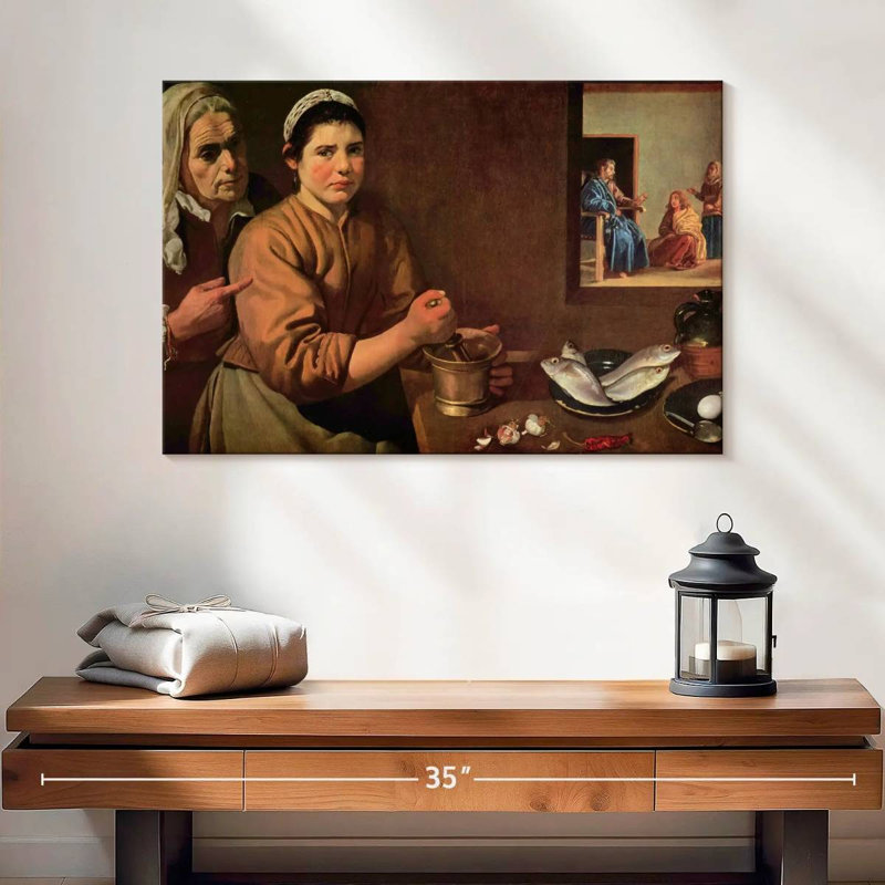 Christ dans la maison de Marie-Marthe, H 16 po x l 24 po