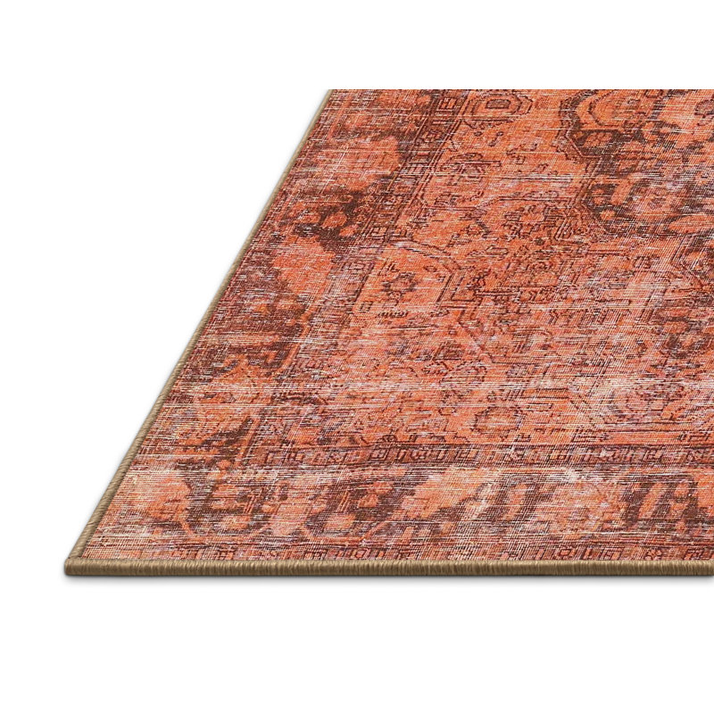 Tapis traditionnel rouge / brun Nikitas, Rectangle 3 pi x 5 pi