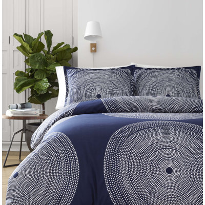 Marimekko Fokus Cotton Navy Duvet Cover Set