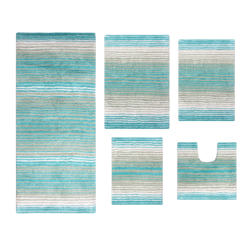Highlawn 5 Piece Bath Rug Set, Turquoise