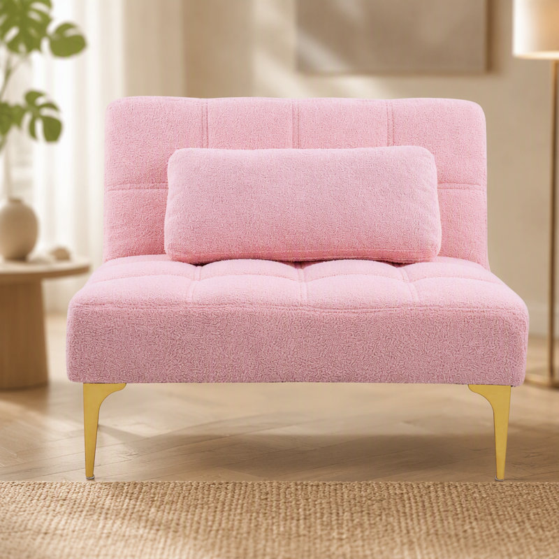 Futon convertible pour canapé-lit simple avec pieds robustes en métal, idéal pour les petits espaces et une utilisation multifonctionnelle dans les appartements et les studios