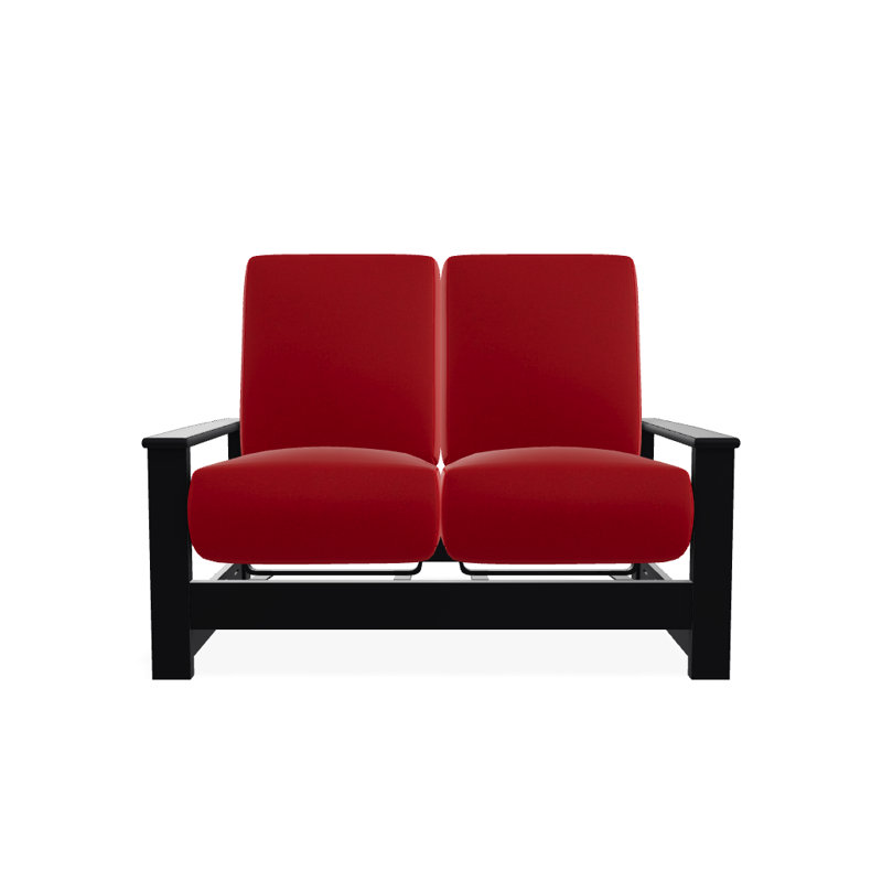 Causeuse profond avec coussins Leeward, Rouge 1A, Noir