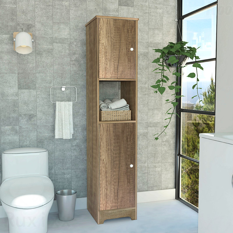 Armoire à linge, portes doubles, quatre tablettes intérieures, deux armoires - chêne clair