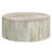 Ardson Solid Mango Wood Drum Coffee Table in White Wash