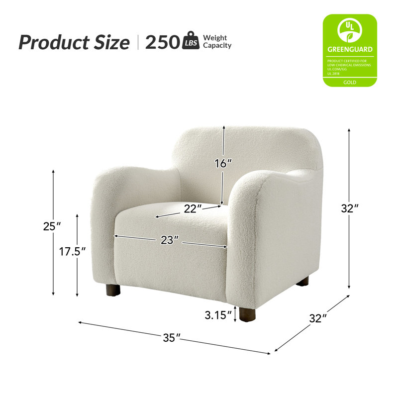 Fauteuil Crestino Berken, Ivoire ivoire