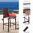 Outdoor Bar Set For Patio 6Pcs Outdoor Bar Tables And Chairs Set All Weather Bar Height High Top Outdoor Tables And Chairs Wicker Bar Stools Set Of 4 Tall Patio Table For Outside Backyard Brown (Red)