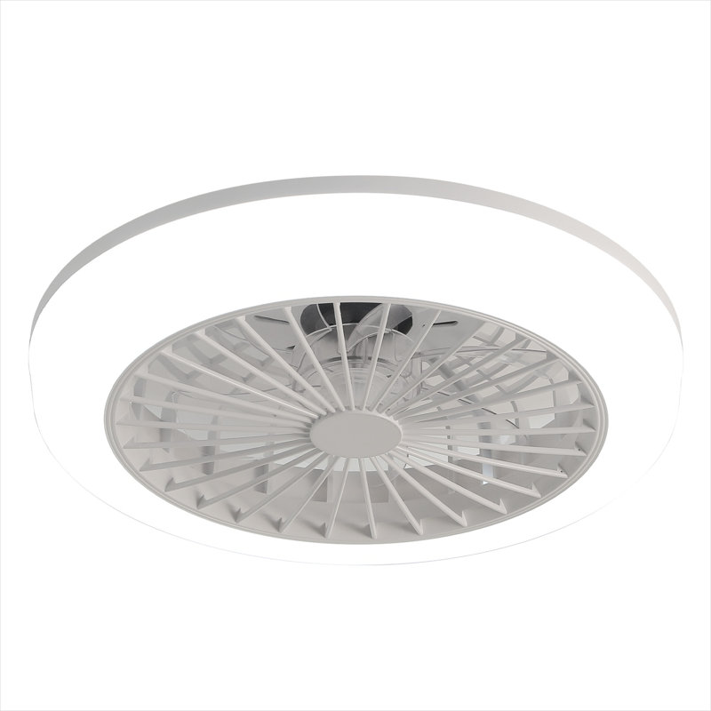 Ventilateur de plafond encastré sans pales avec lumière DEL en blanc doux, conception fermée de 18 pouces avec télécommande