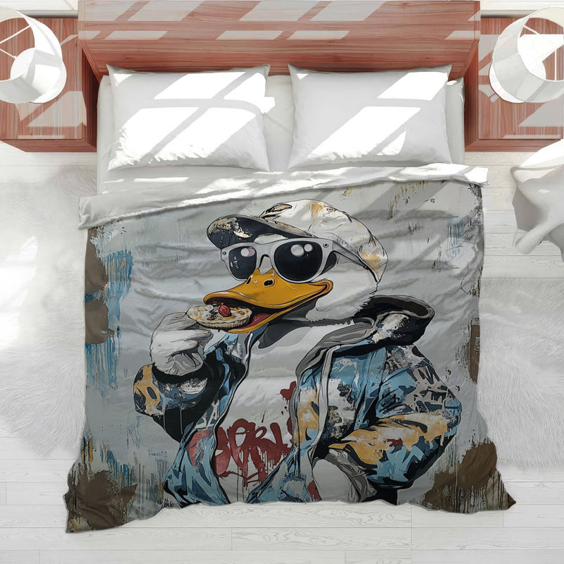 Duck Character Bedding Pop Culture Duvet Cover Hollywood Regency, Twin Duvet Cover