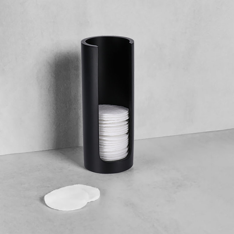 Minimalist Black Cotton Pad Holder, Black