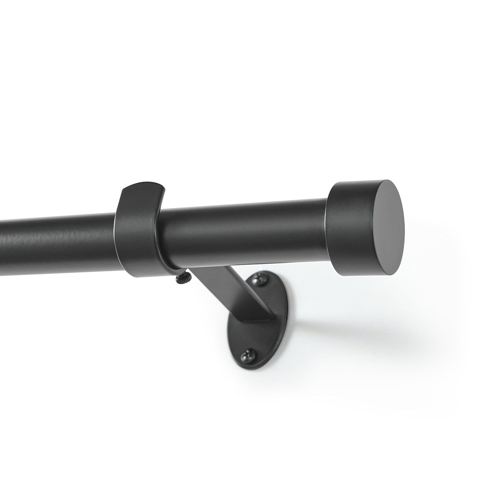 Victorine Cap Finial Single Curtain Rod, Oil-Rubbed Bronze, 1.5" H x 86" W x 5" D