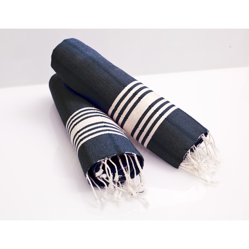 Serviette de thé à tissage traditionnel, Noir
