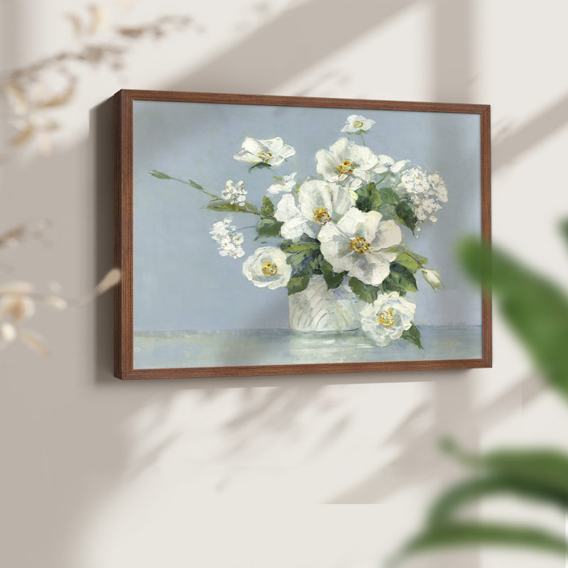 Summer Fresh Arrangement - Reproduction encadrée - Restickable, H 22 po x l 28 po, Noyer
