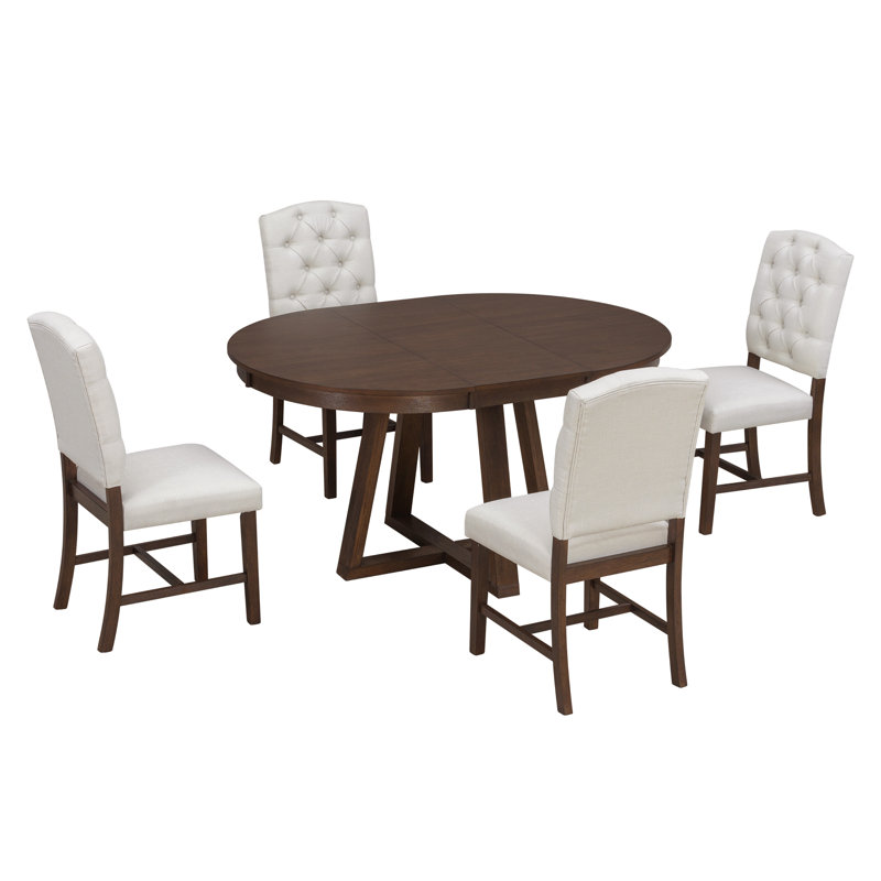 Extendable Dining Table Sets(must Include Both Table And Chair), Wood Retro Home