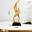 12.2" White & Gold Wing-Shaped Resin Sculpture - Modern Home Office Decor-1849110796