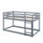 Twin-Size Stacked Floor Bunk Bed Equipped With Ladder-1925855933