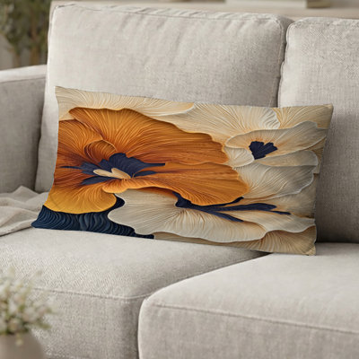 Coussin décoratif beige en velours Pansy