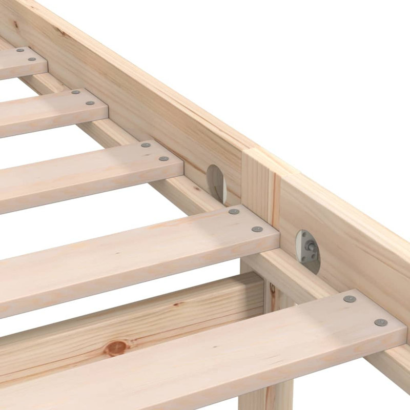 Deron Solid Wood Bed, Small Single (2'6), natural