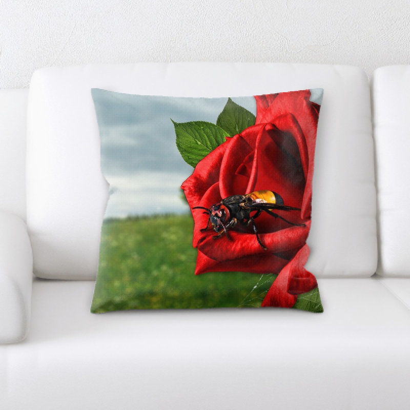 Housse et insert de coussin carré rose