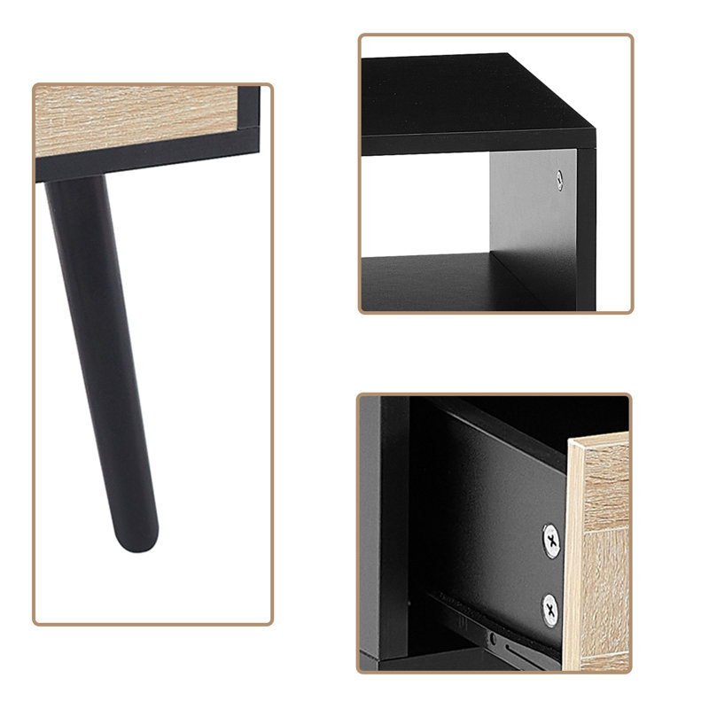 Table de chevet Cathrine, Noir