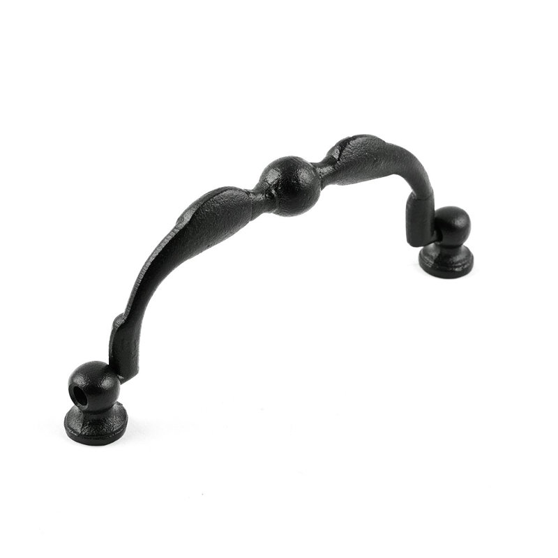 Set of 6 Traditional Wrought Iron Drop Bail Pulls with Mounting Hardware