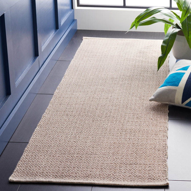 Tapis ivoire / beige en coton tissé à la main Bester