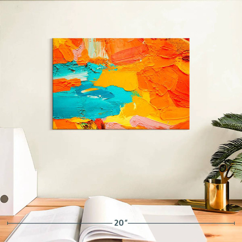 Avery Orange And Blue Abstract, 8'' H X 12'' W