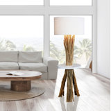 Frates 60'' Natural Tray Table Floor Lamp