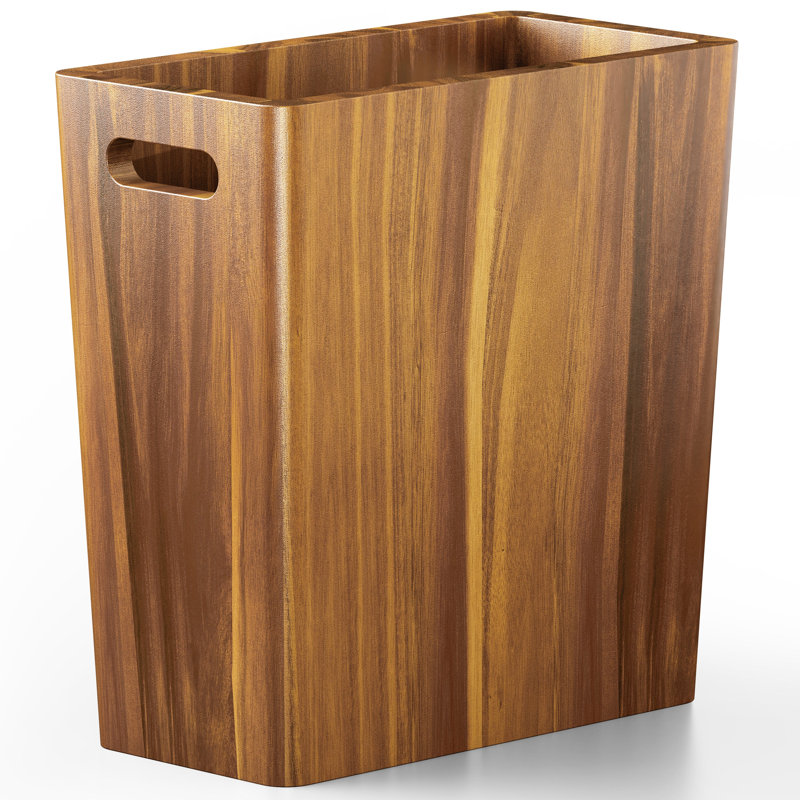 BLUEWEST 2.6 Gallons Wooden Wastebaskets – Solid Acacia