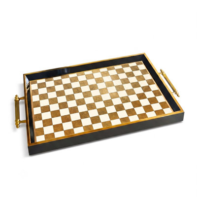 Catalina Checkered Glass Serving Tray
