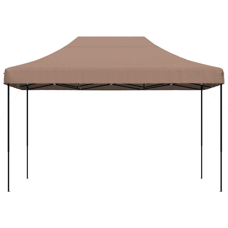 Vidaxl Foldable Party Tent Pop-Up With 4 Sidewalls Patio Gazebo Canopy Shelter, 315cm H x 410cm W x 279cm D, Black, Brown