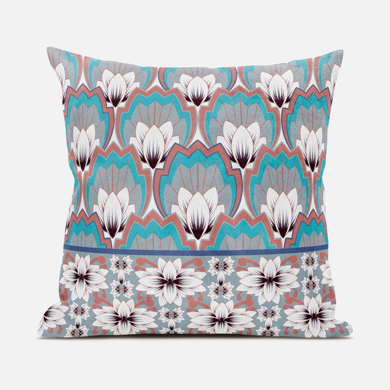 Coussin 26 x 26, Menthe/gris