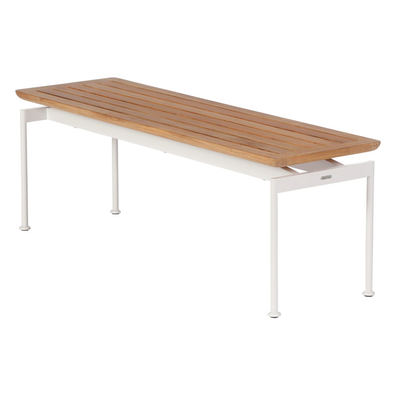 Layout Bench, Natural Teak/Arctic White, 17" H x 50" W x 15" D