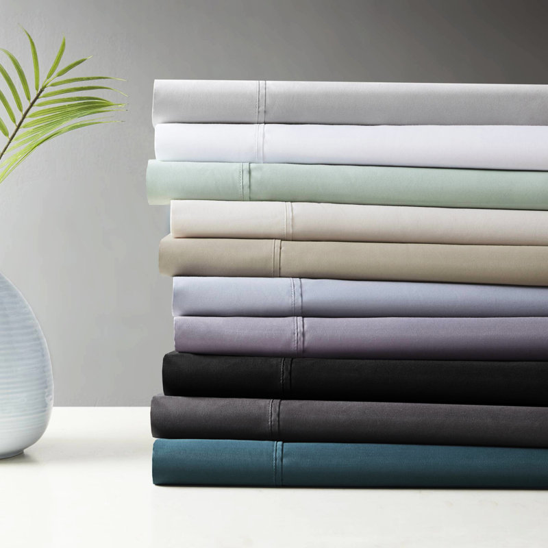 Drap-housse 600 fils - Mélange de coton rafraîchissant, - caractéristique de mèche, toucher, drap-housse à poche profonde, lavable à la machine, statique - mélange de textiles 4 fils, respirant, rapide, lavable