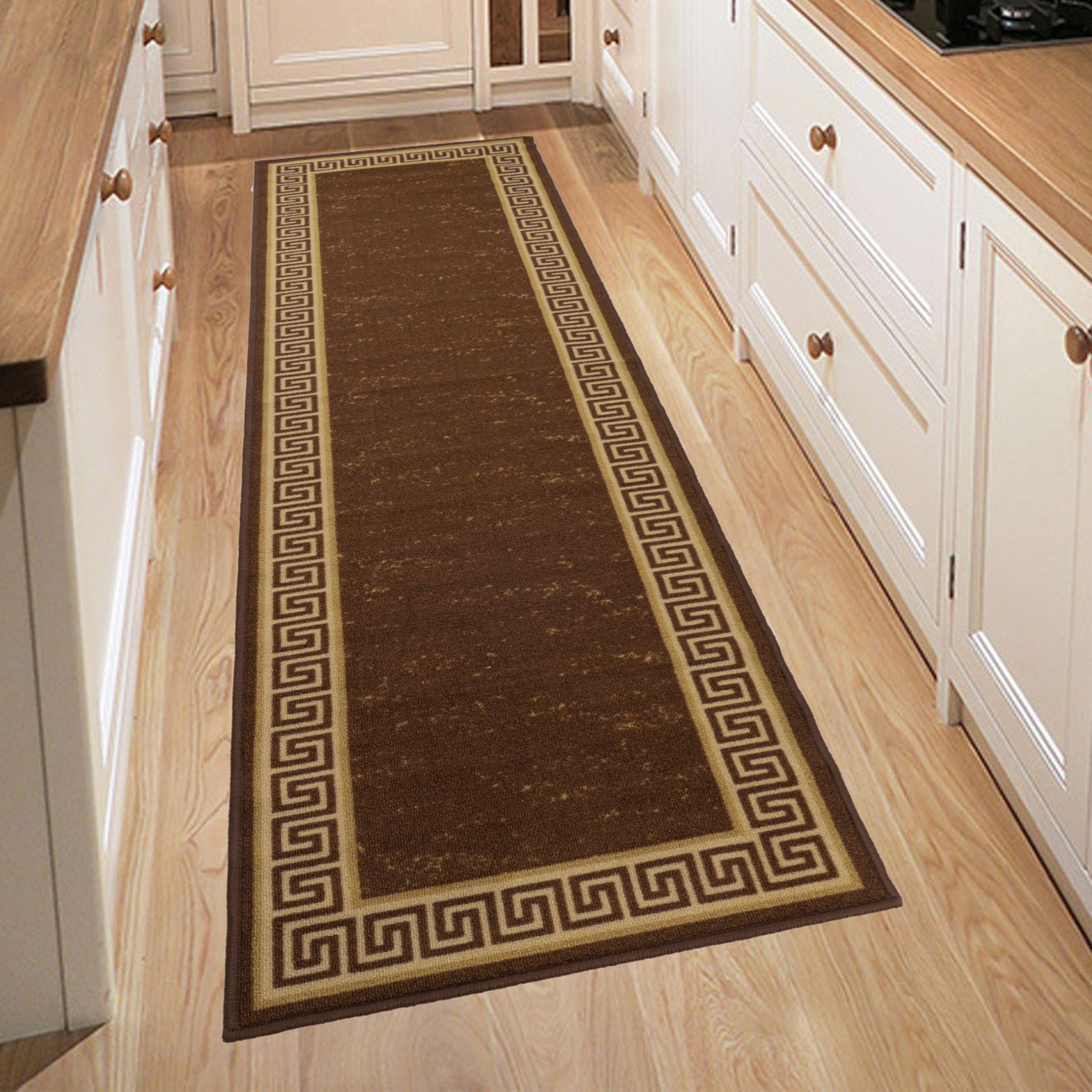 World Menagerie Machine Washable Greek Key Slip Resistant 2x7 Runner ...