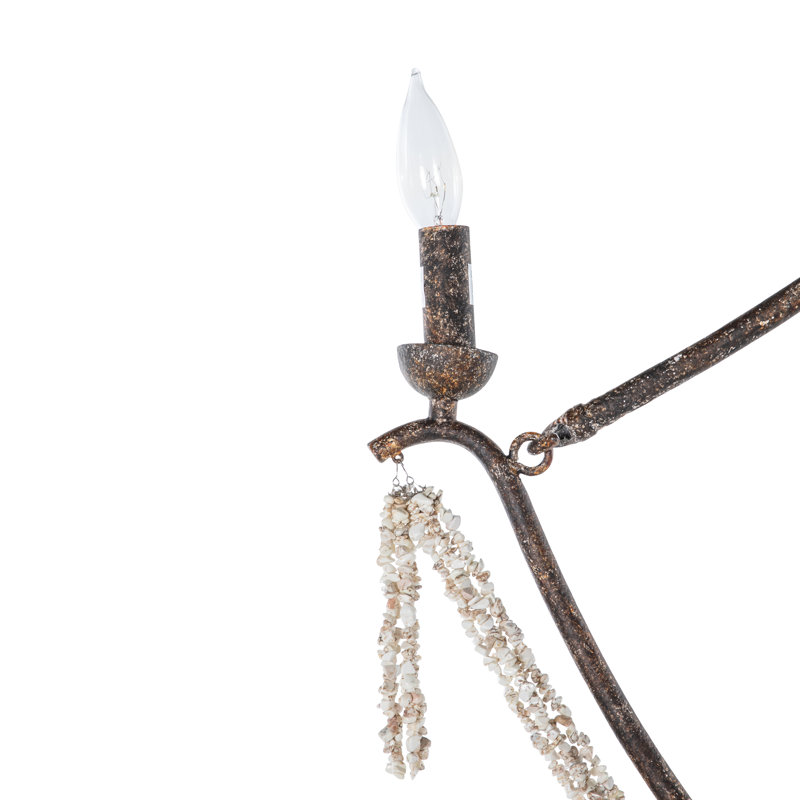 Nakita 6 - Light Candle Style Chandelier, Rust Brown