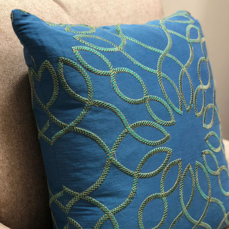 Coussin lombaire à motif géométrique luxueux calicot, 12 po x 20 po