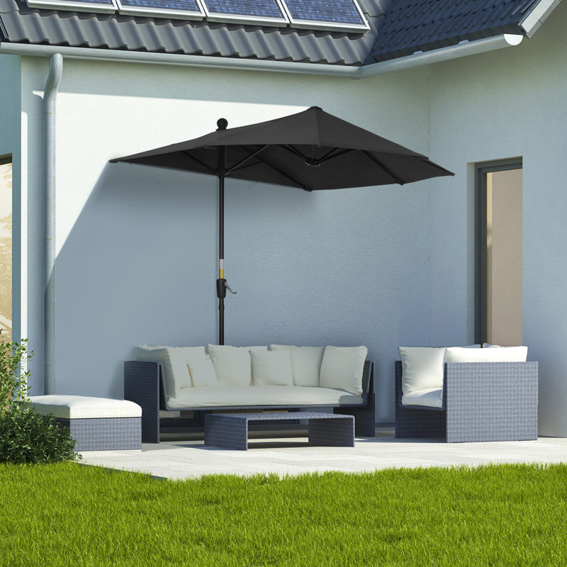 Ashmun 200cm Balcony Parasol, Black