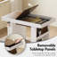 Table de jeu multifonctionnelle 2-en-1 avec plateau amovible, porte-gobelets et rangement-112648061
