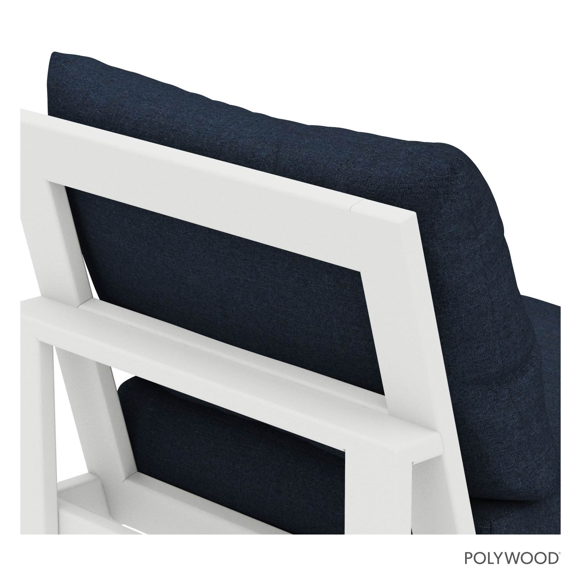 Edge Modular Armless Chair, White, Marine Indigo Revolution®