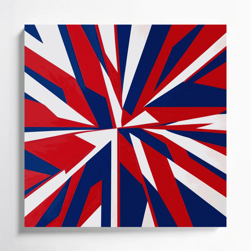 «Hard Edge», art mural sur toile rouge, H 16 po x l 16 po