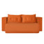Canapé-lit moderne convertible en velours côtelé, avec matelas en mousse haute densité. Aucun assemblage requis. Parfait pour le salon et les petits appartements. Couleur : orange.-137447349-137447352