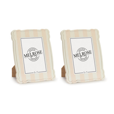 Striped Scalloped Photo Frame (Set of 2)