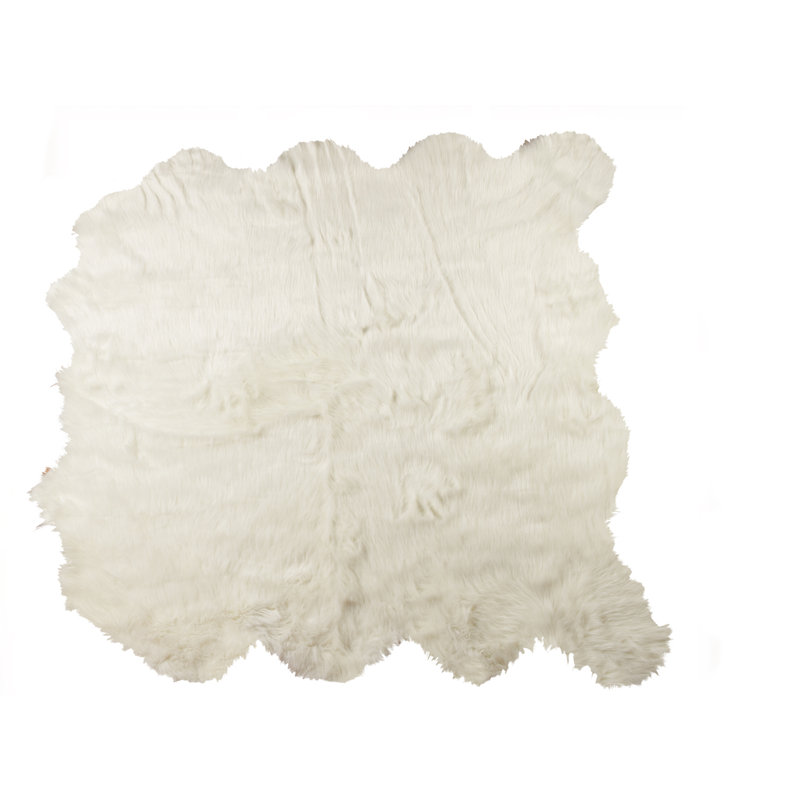 tapis blanc octo en faux en peau mouton Laperle