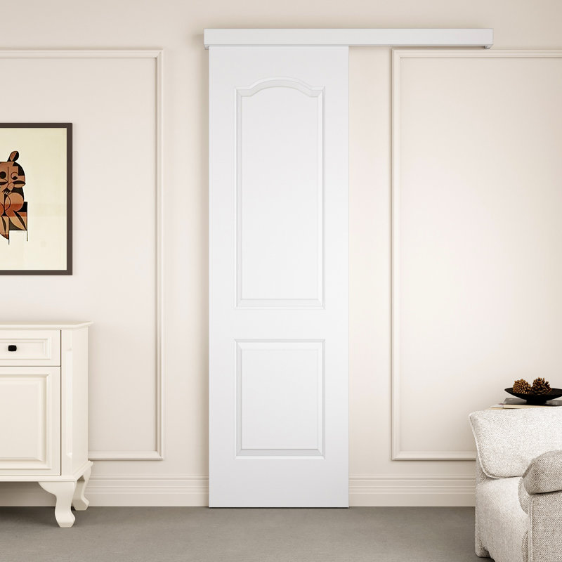 Porte de grange coulissante en bois 80 po H 2Lite, 28 po x 80 po