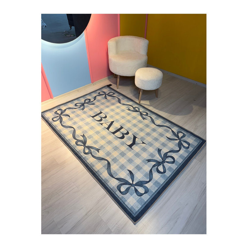 Tapis bleu Mosso, 6'7" x 9'10"